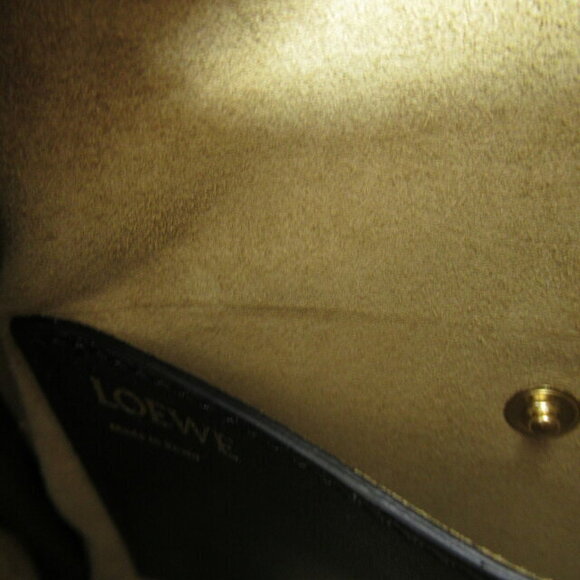 Loewe Amazona Square Bag Calfskin Handbag Jacquard Navy Blue Black - Picture 9 of 9